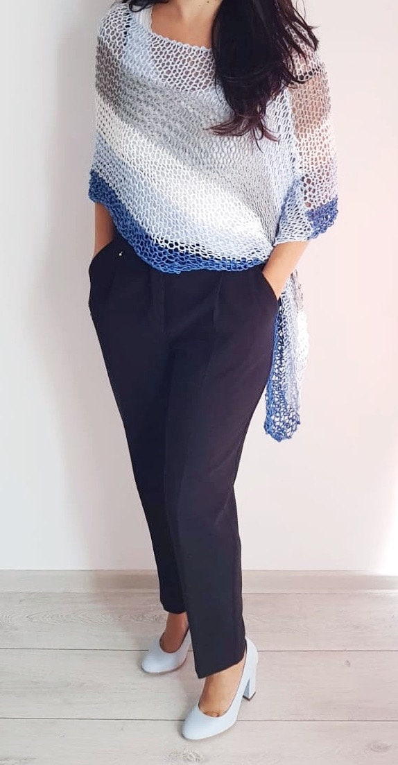 Summer Shawl, Summer Poncho, Cover - Up, Soft Poncho, Beach Top, Beach CoverUp, Boho Blouse, Boho Top, Loose Top, Oversize Top