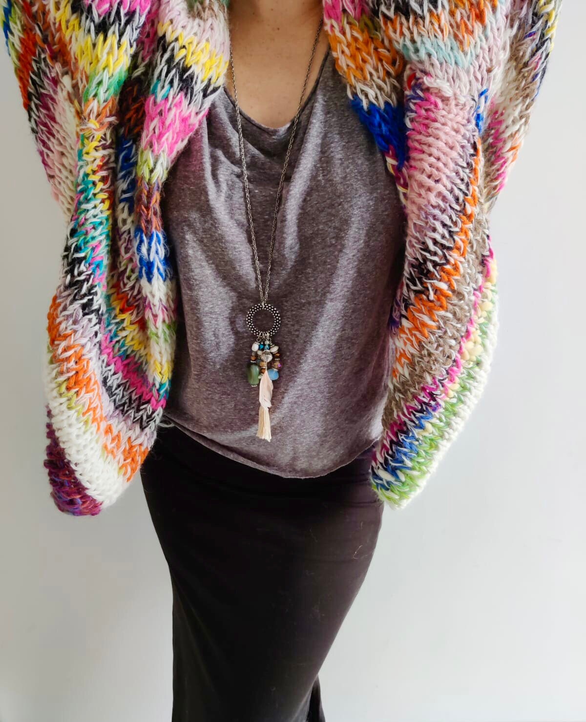 FLORENCE Oversized Rainbow Cardigan, Oversized Jumper, Colorful Sweater, Colorful Cardigan, Chunky Cardigan, Multicolor Jumper,Chunky Jumper