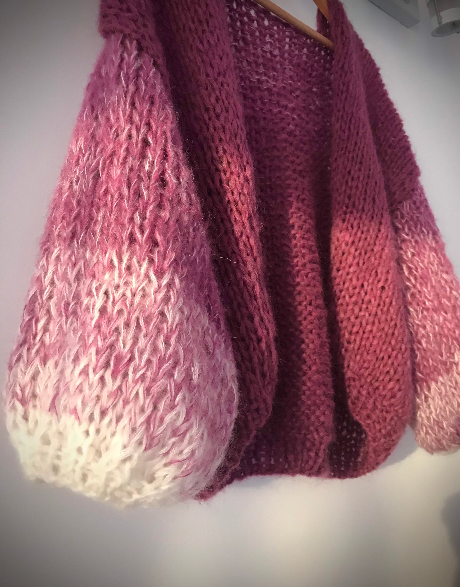 MAGNOLIA Cropped Mohair Cardigan with Balloon Sleeves | Mohair Jumper | Purple Cardigan | Chunky Mohair Cardigan