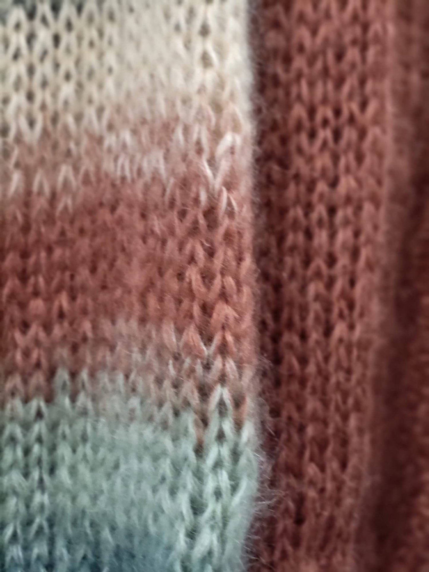 CHOCO MINT Mohair Cardigan, Brown Silk Mohair Cardigan, Knit Mohair Sweater, Brown Green Vanilla