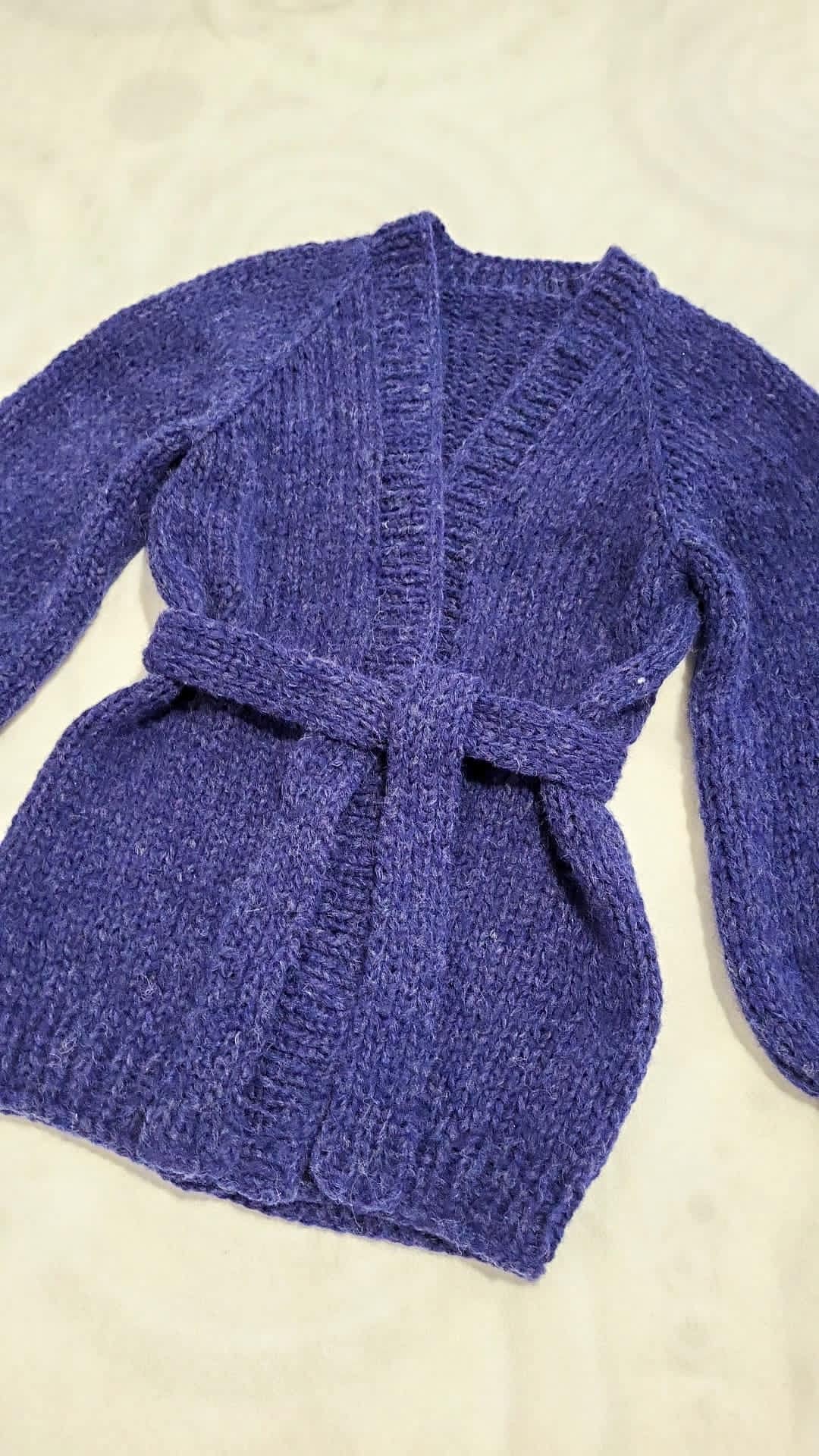 KALI Knit Cardigan with Belt, Alpaca Cardigan, Navy Sweater, Soft Belted Cardigan, Jeans Cardigan, Dark Blue Sweater