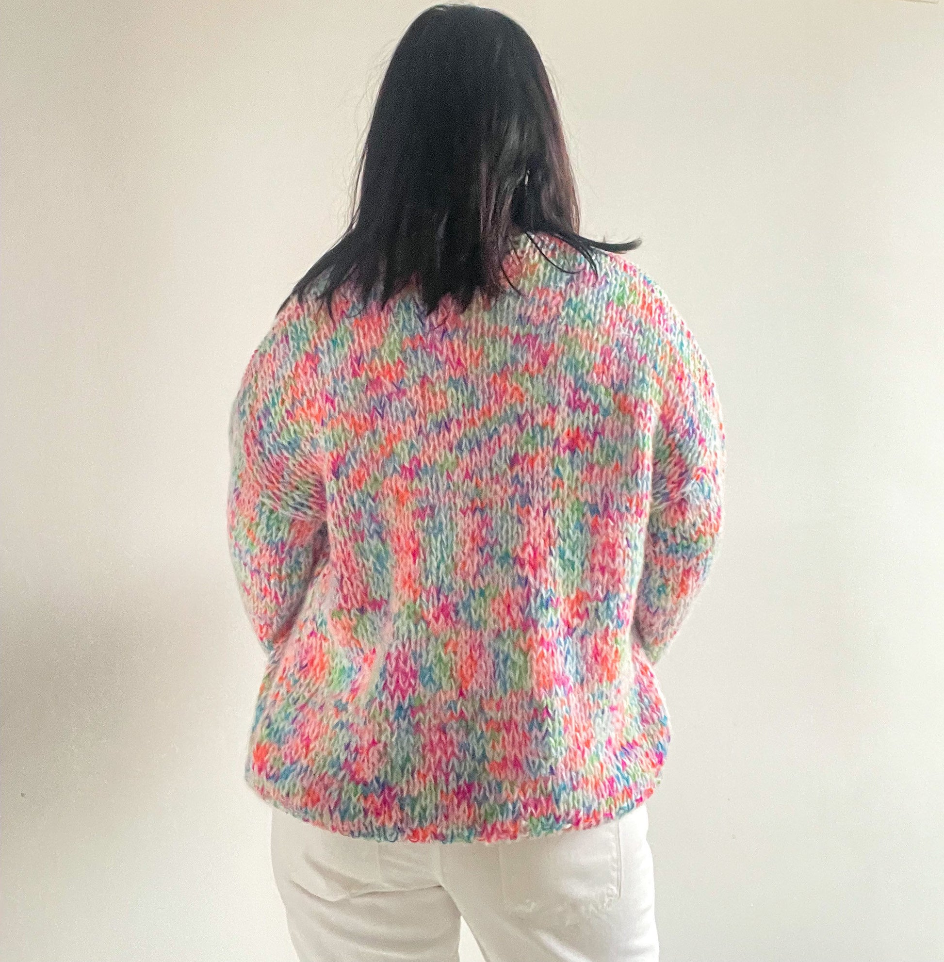 BONBON Knit Cardigan, Multicolor Mohair Cardigan, Colorful Sweater, Ready to Ship