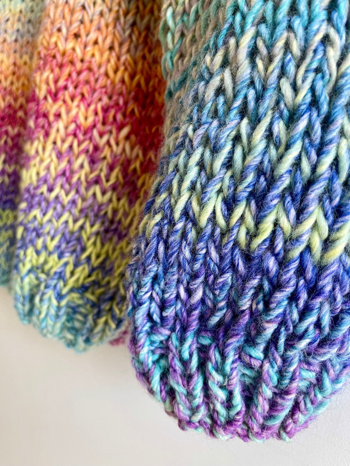 VIVA Rainbow Chunky Cardigan, Oversized Cardigan, Hand Knit Jumper , Multicolor Sweater, Winter Cardigan, Ombre Sweater, Wool Blend Cardigan