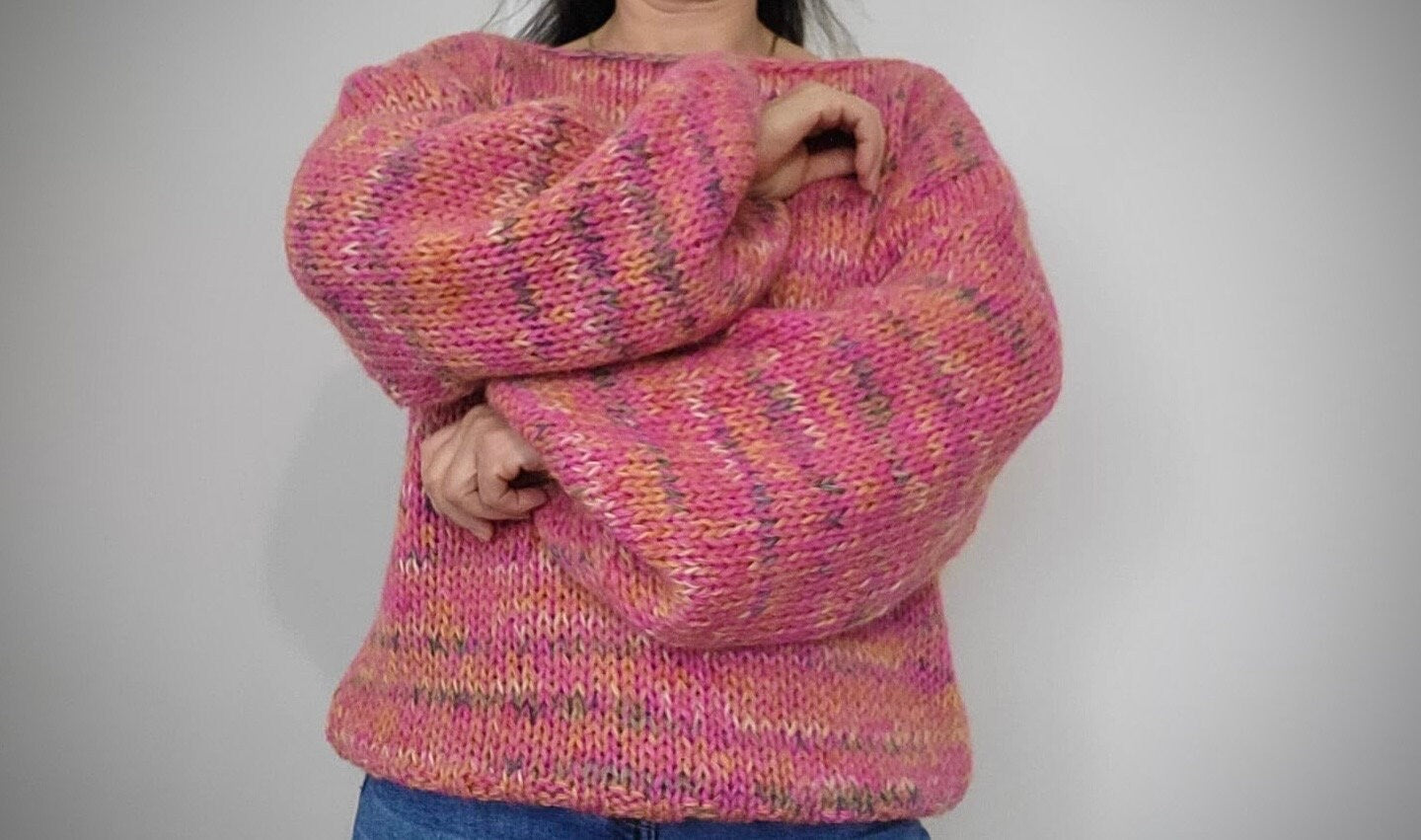 DAISY Soft Sweater, Hand Knit Jumper, Pink Sweater, Soft Pink, Alpaca Sweater, Ready to Ship