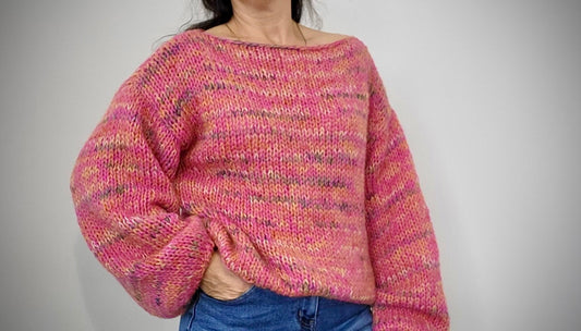 DAISY Soft Sweater, Hand Knit Jumper, Pink Sweater, Soft Pink, Alpaca Sweater, Ready to Ship