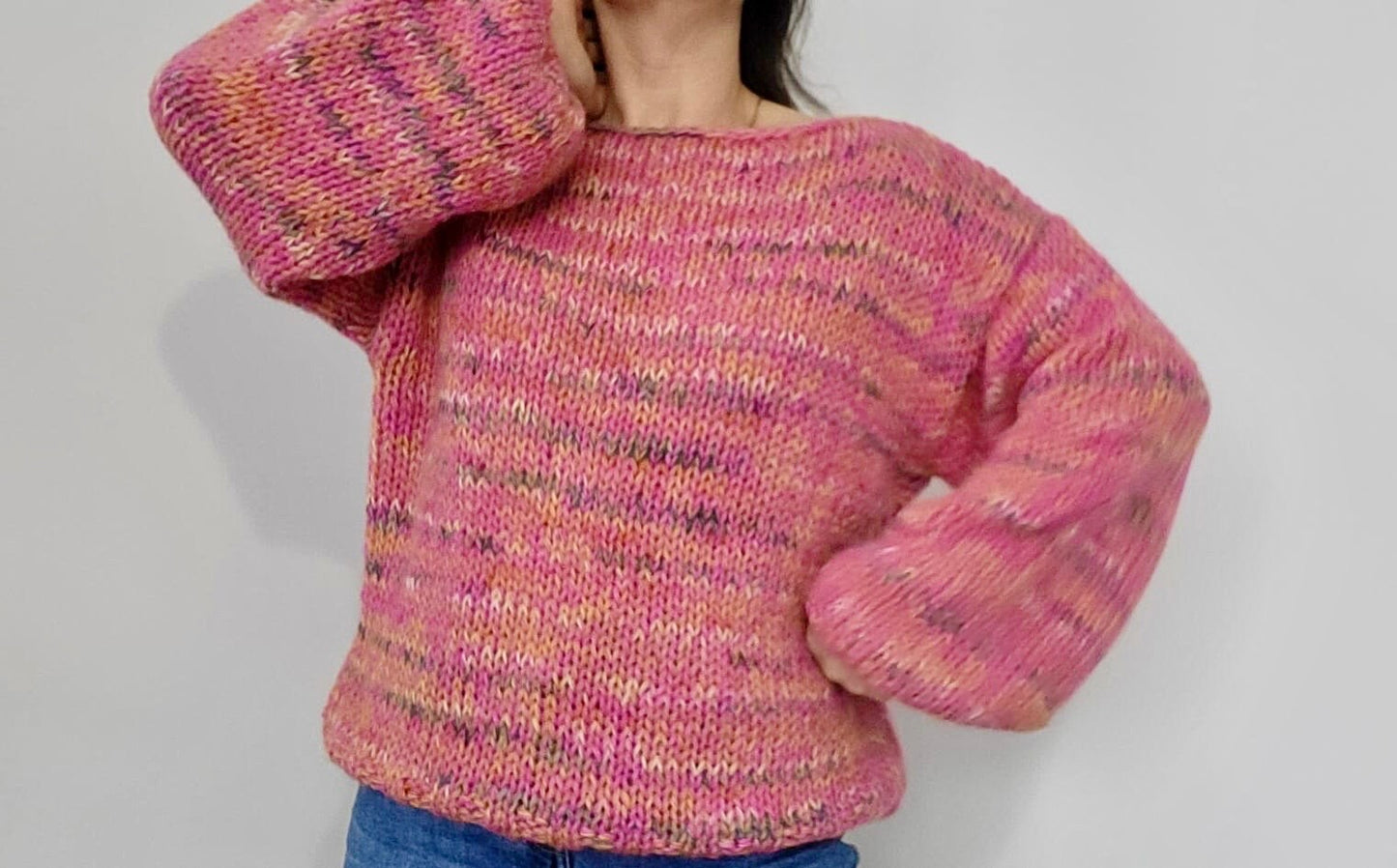 DAISY Soft Sweater, Hand Knit Jumper, Pink Sweater, Soft Pink, Alpaca Sweater, Ready to Ship